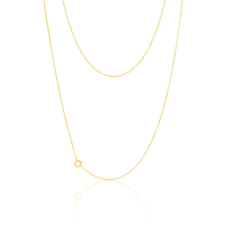 delicate marquise diamond band 9ct Yellow Gold 22 Gauge Curb Chain