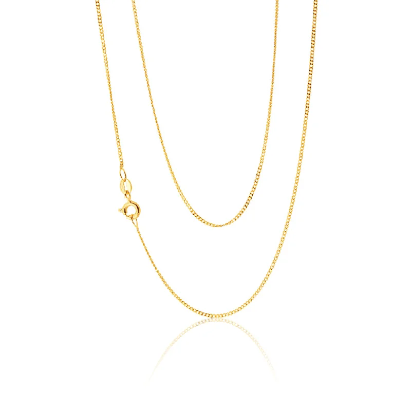 classic diamond solitaire necklace 9ct Yellow Gold 31 Gauge 46cm Chain