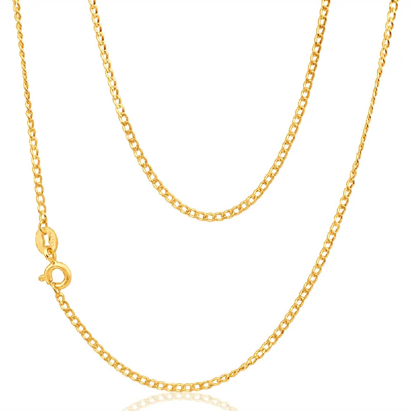 celestial star earrings stud 9ct Yellow Gold 40Gauge 45cm Curb Chain