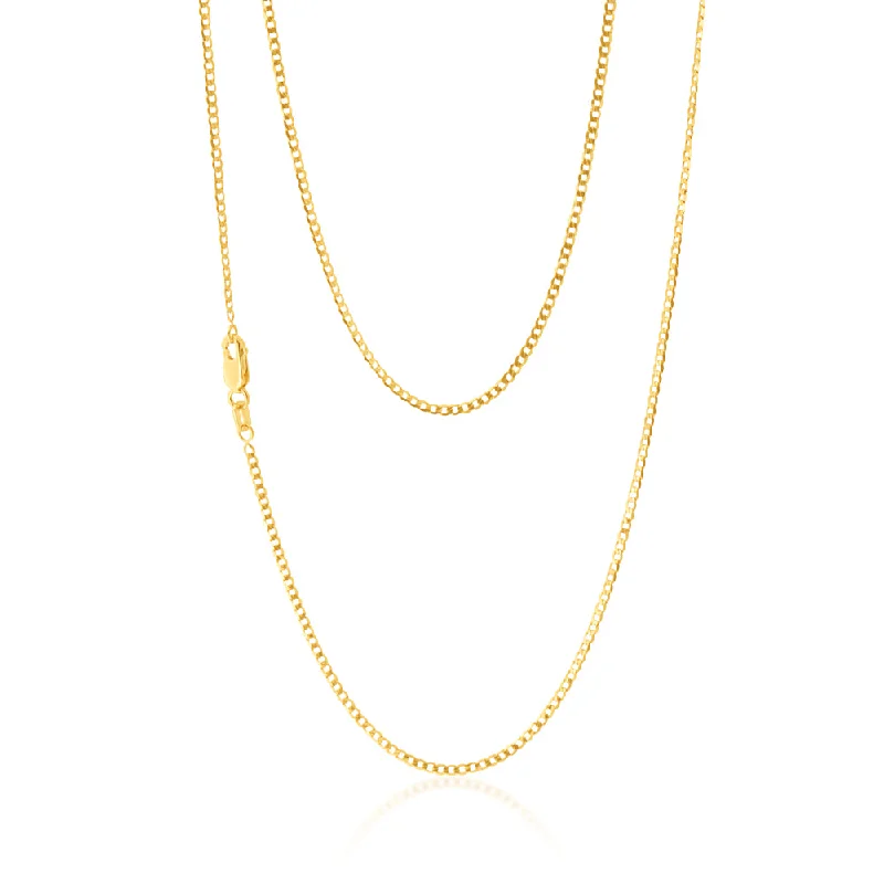 geometric diamond earrings gold 9ct Yellow Gold 45cm Curb Chain