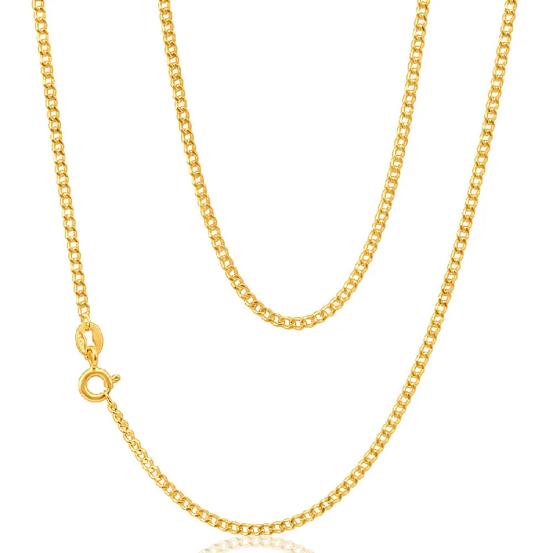 handmade wire-wrapped gemstone ring 9ct Yellow Gold 50 Gauge Curb Chain 50cm