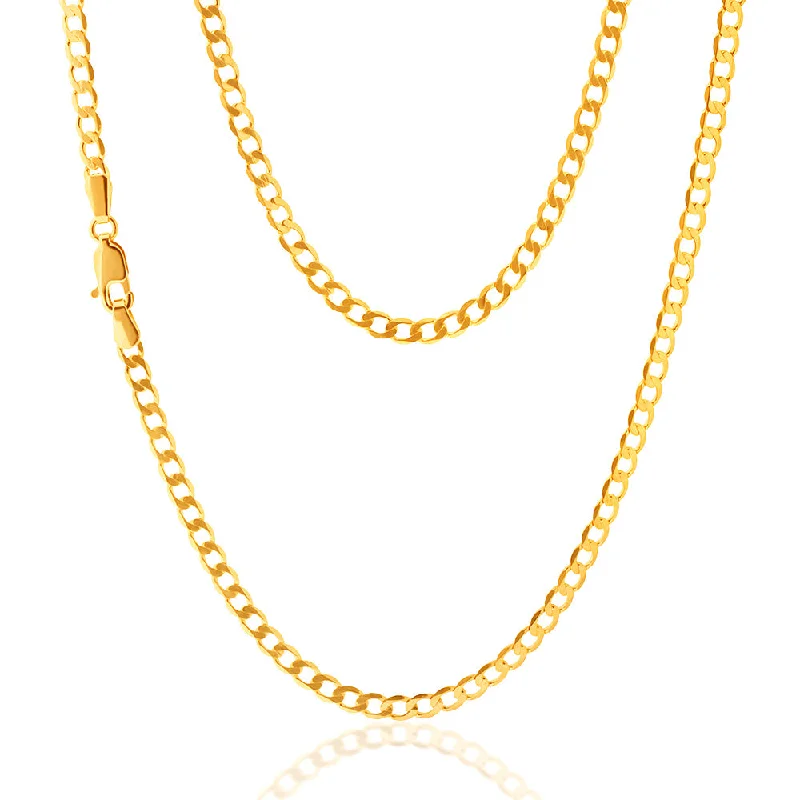 handcrafted gemstone toe ring 9ct Yellow Gold 50cm Curb Chain