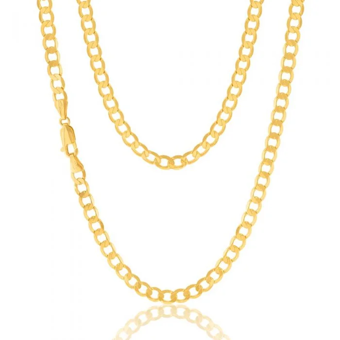 real diamond solitaire ring 9ct Yellow Gold 55cm Curb Chain