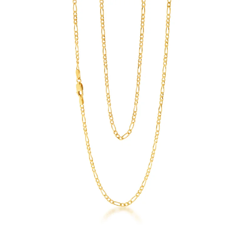luxury diamond anniversary band 9ct Yellow Gold 55cm Figaro Chain