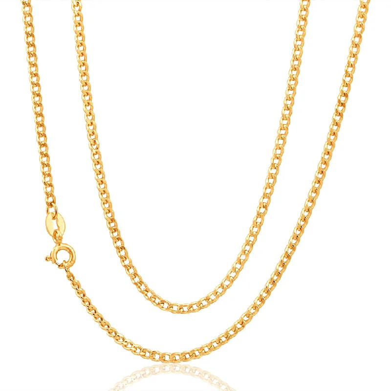 unique silver branch ring 9ct Yellow Gold 60 Gauge Curb 45cm Chain