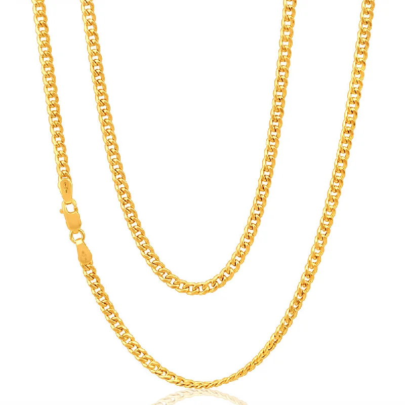 minimalist cubic zirconia earrings 9ct Yellow Gold 80cm 80 Gauge Curb Chain