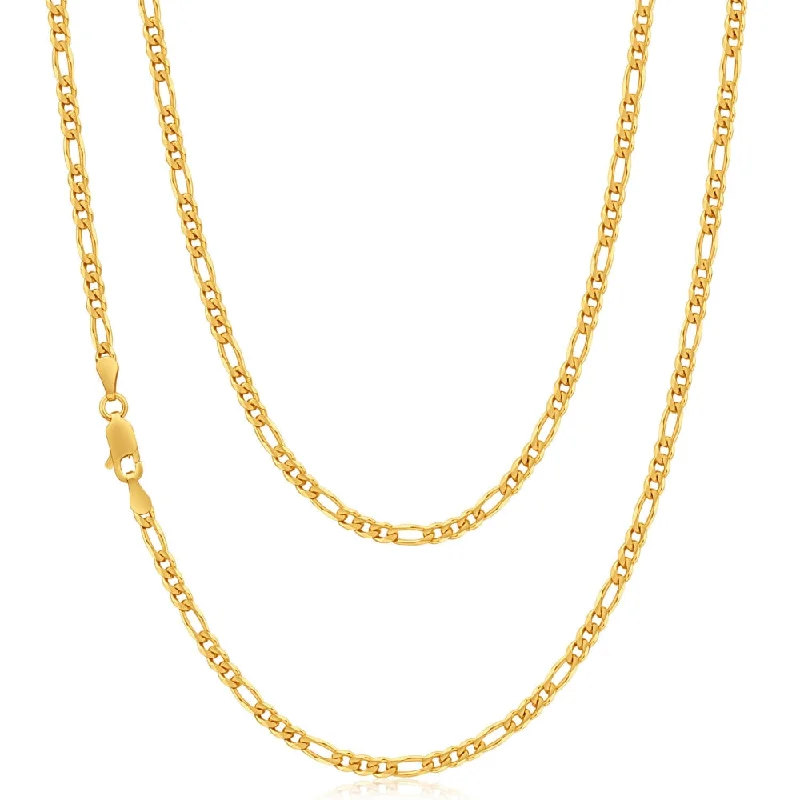 celestial sunburst ring gold 9ct Yellow Gold Alluring Figaro Chain