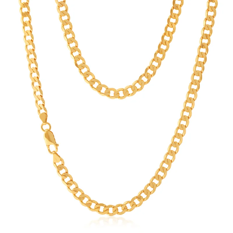 elegant drop earrings wedding 9ct Yellow Gold Curb Chain 150 gauge in 60cm