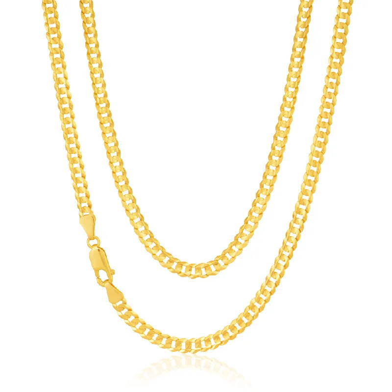 genuine amber pendant necklace 9ct Yellow Gold Curb Chain 45cm 90 Gauge