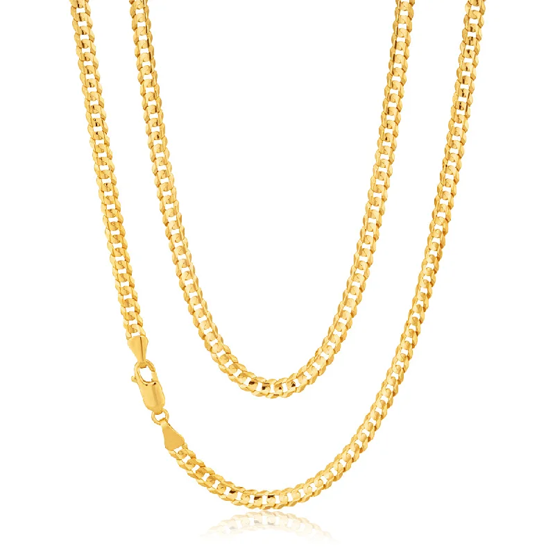 sterling silver lotus ring 9ct Yellow Gold Curb Chain 50cm 90 Gauge