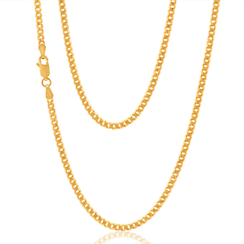 small diamond cross pendant 9ct Yellow Gold Curb "Colt" Chain