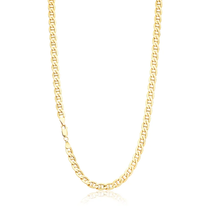 heart pendant necklace gold 9ct Yellow Gold Silver Filled 55cm Anchor Chain