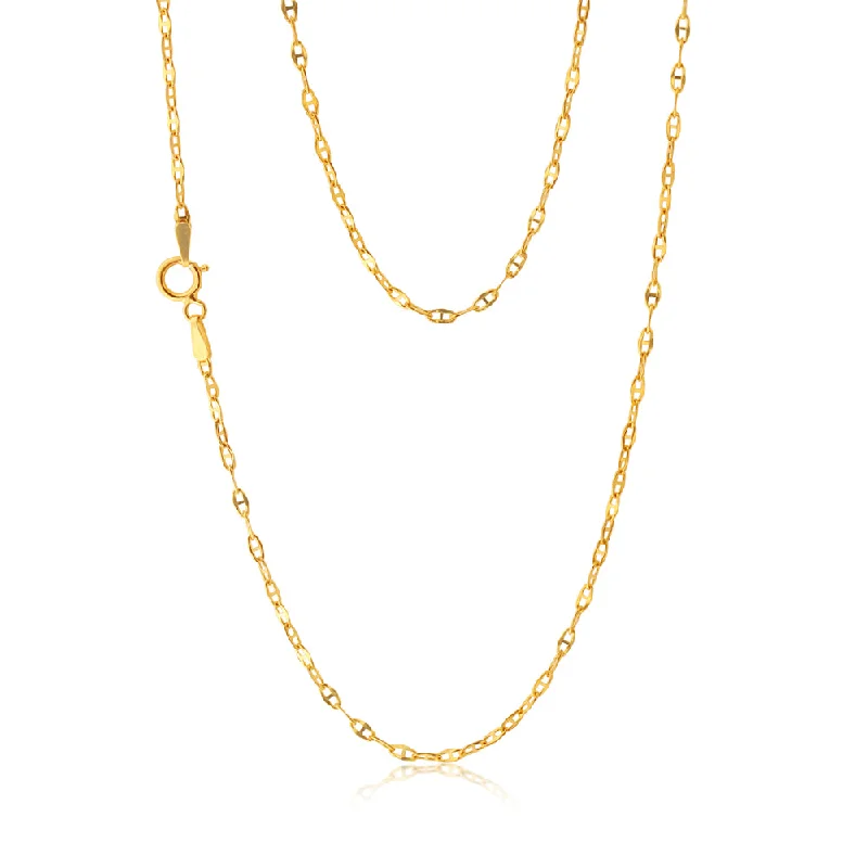 rose gold cubic zirconia earrings 9CT Yellow Gold Mini Flat Rambo 45cm Chain