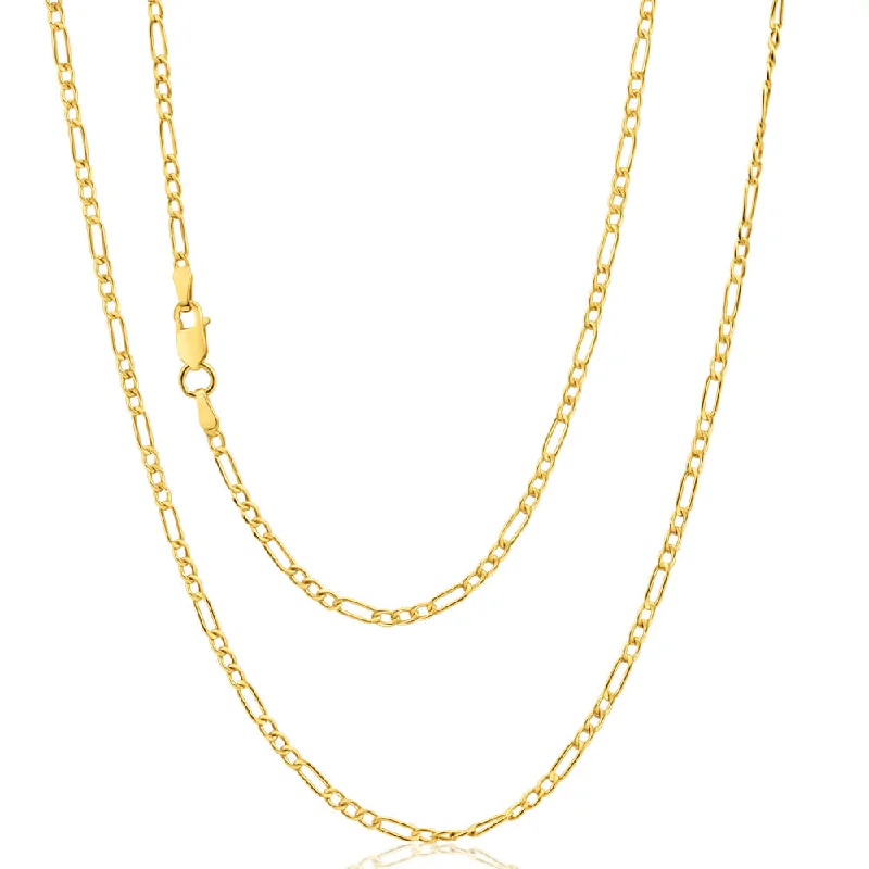 twisted rope gold chain 9ct Yellow Gold Silver Filled 45cm Figaro Chain 50 Gauge