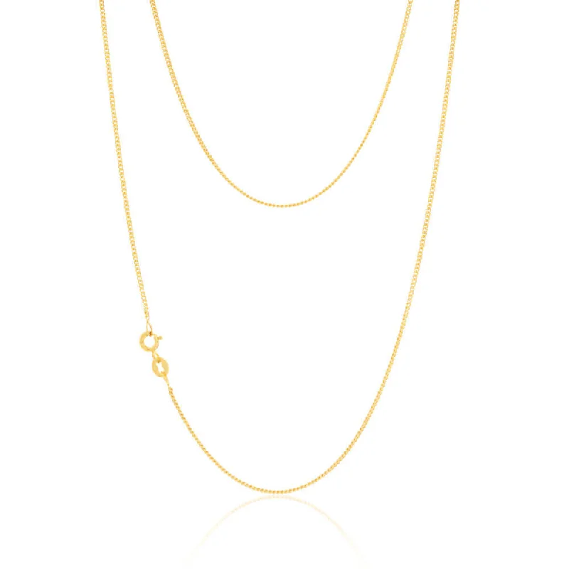 minimalist sapphire drop necklace 9ct Yellow Gold Silver Filled 70cm Curb Chain