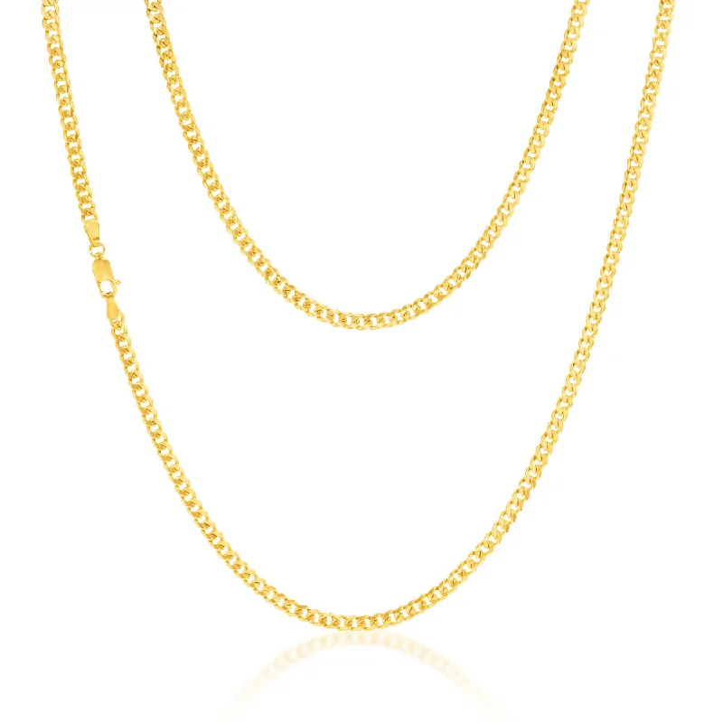 simple snake chain necklace 9ct Yellow Gold Silverfilled Curb 100 Gauge 55cm Chain