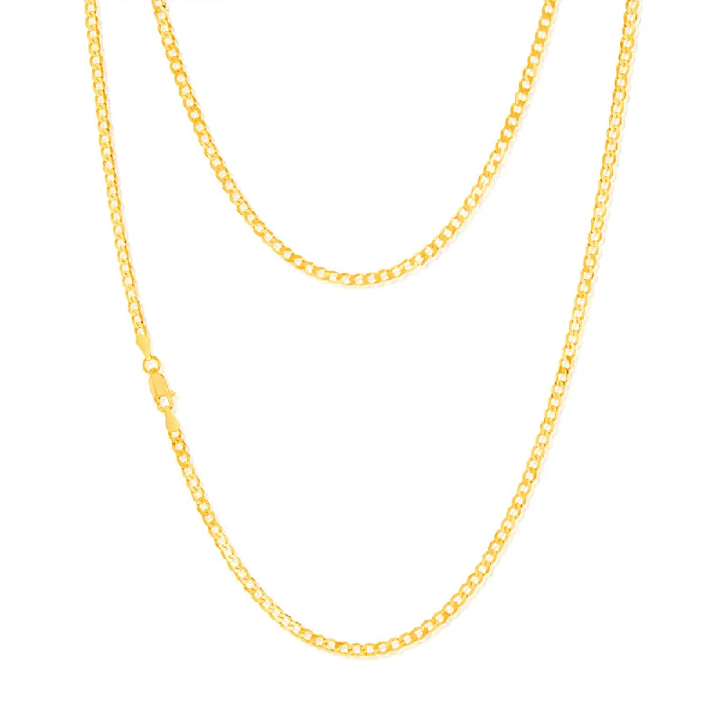 dainty silver hamsa bracelet 9ct Yellow SOLID Gold Curb Chain 80 gauge in 55cm