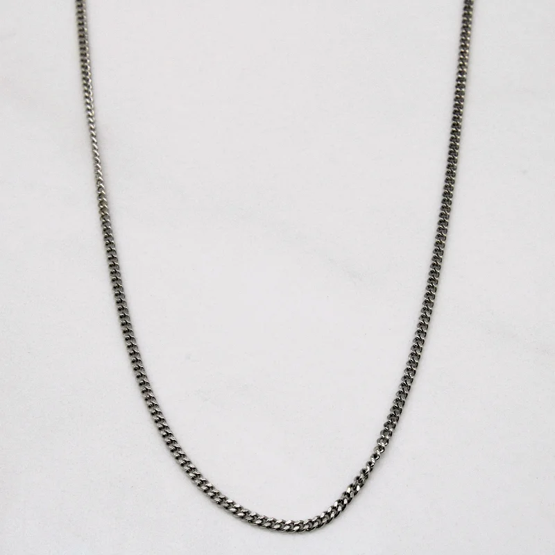 unique tribal silver ring 9k White Gold Curb Chain | 18" |