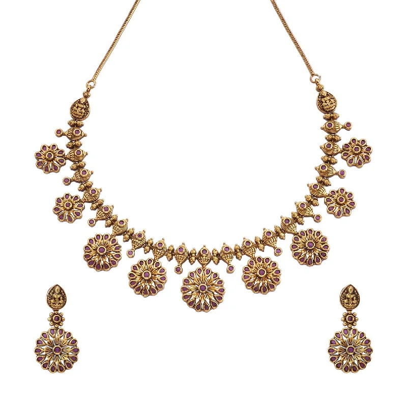 hammered gold disc necklace Antique Necklace 166043