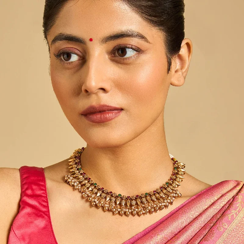 dainty gold chain ring Antique Necklace 172369