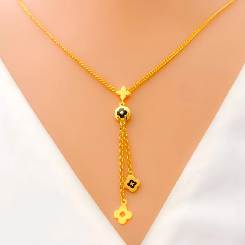 diamond tennis bracelet real Attractive Floral Hanging 21k Gold Necklace
