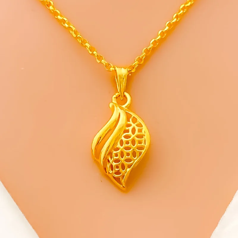 custom silver charm bracelet Attractive Leaf 22k Gold Necklace