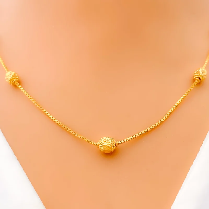 chunky silver hoop earrings Beaded 22k Gold Necklace
