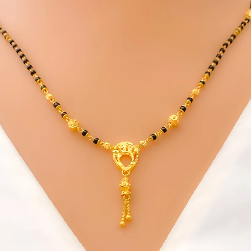 classic wedding set with diamonds Captivating Dangling Drop 22k Gold Mangal Sutra