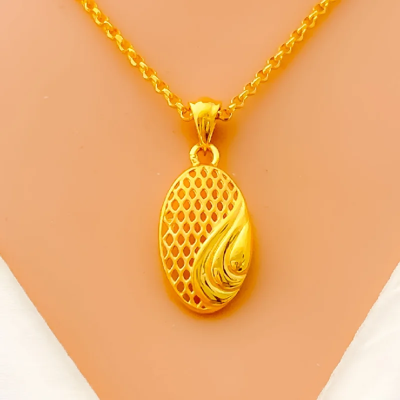 personalized gold bar necklace Charming Ornate 22k Gold Necklace