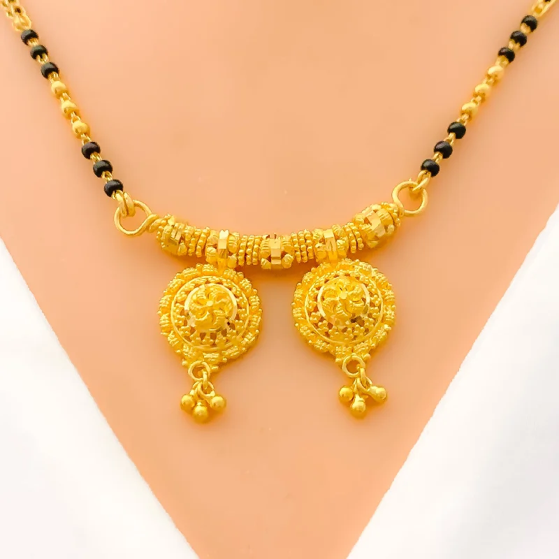real opal engagement ring Dangling Floral Thali 22k Gold Mangal Sutra
