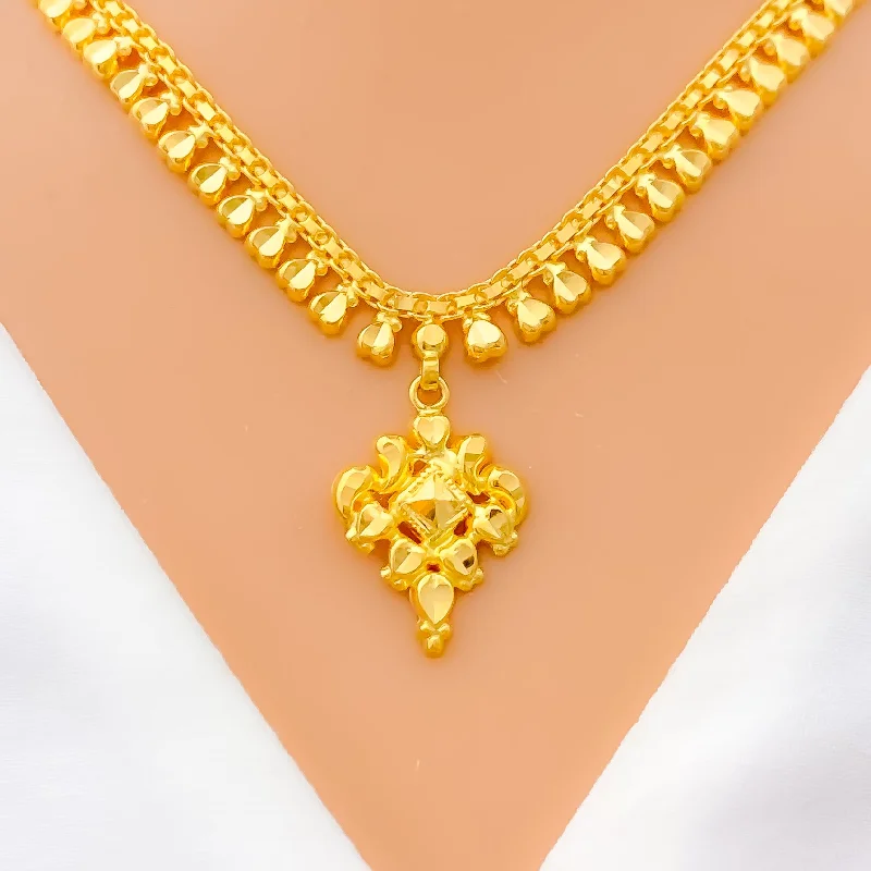handmade macrame bracelet for men Dazzling 22k Gold Heart Adorned Necklace