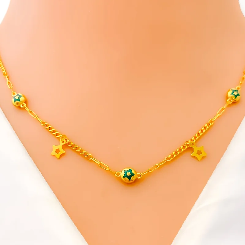dainty lotus flower ring Delicate Dangling Star 21k Gold Necklace