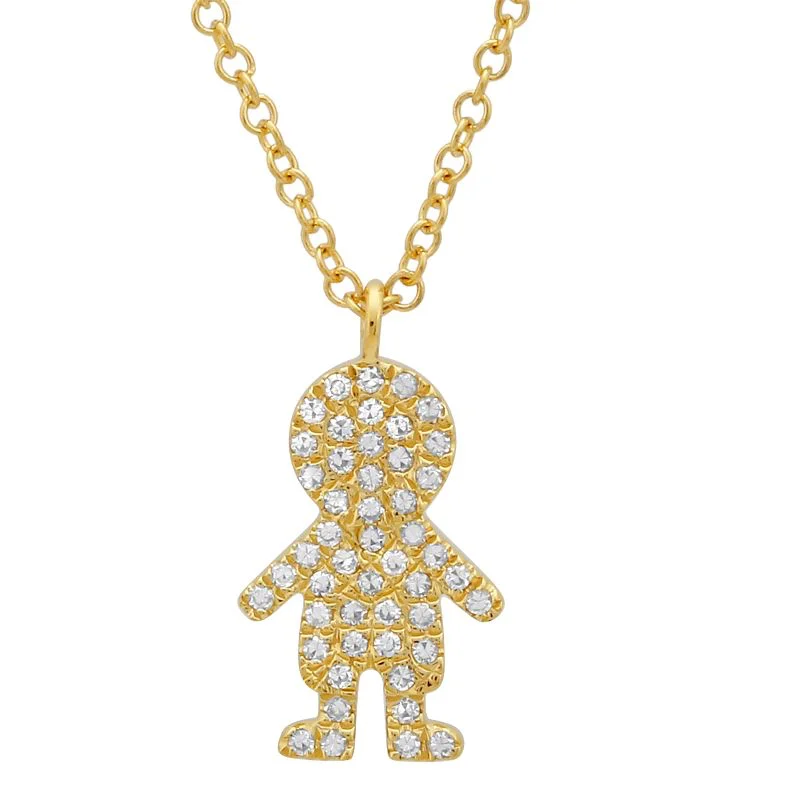 rose gold anklet chain 14K Yellow Gold Diamond Boy Pendant