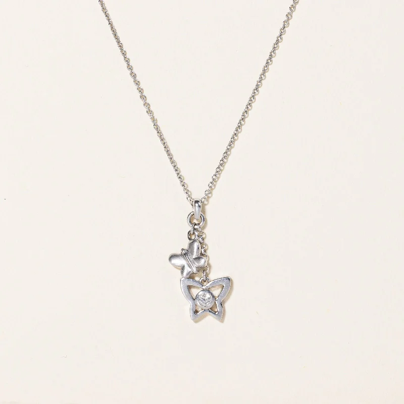 gold heart-shaped pendant necklace Diamond Butterfly Charm Necklace | 0.05ct | 17" | gold heart-shaped pendant necklace Diamond Butterfly Charm Necklace | 0.05ct | 17" |