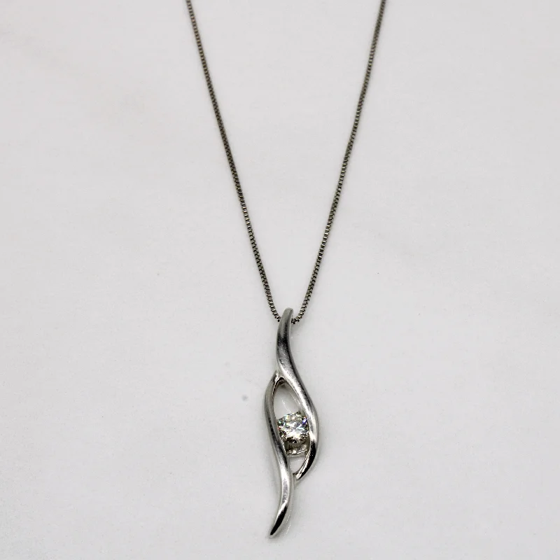 elegant pearl bridal set Diamond Bypass Pendant & 14k Necklace | 0.18ct | 18" |