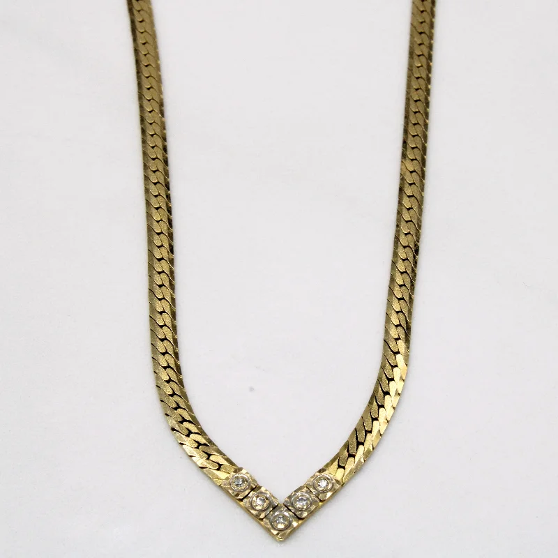 personalized family tree necklace Diamond Chevron 14k Necklace | 0.02ctw | 16" |