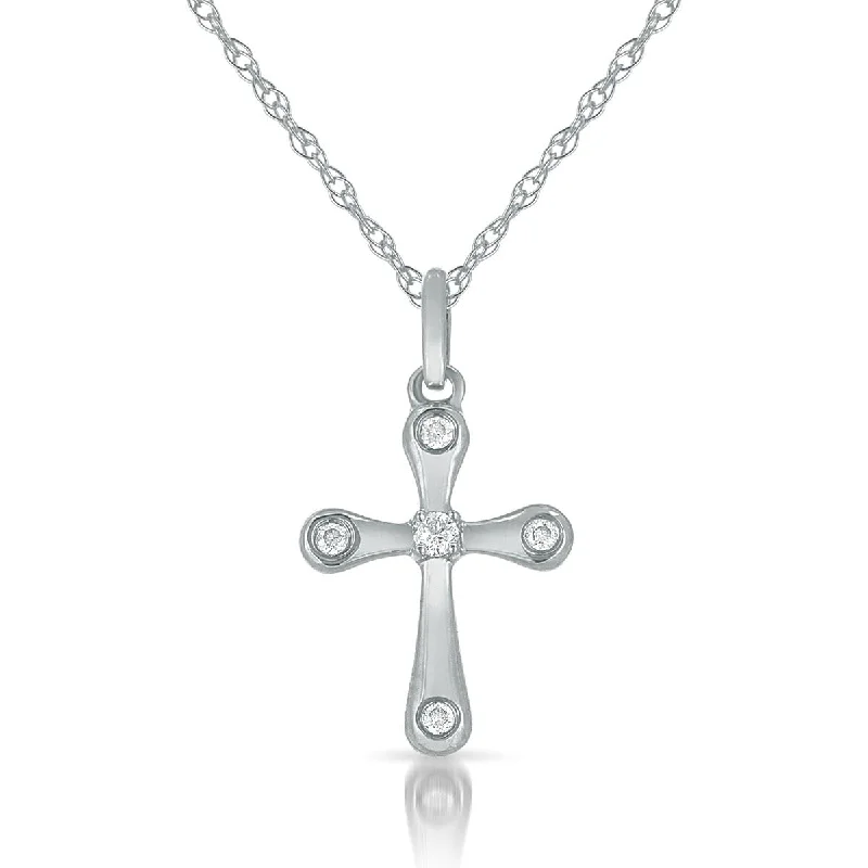vintage gold engagement ring 14K White Gold Diamond Cross Necklace