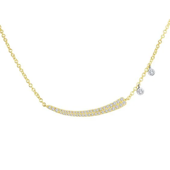 adjustable toe ring silver 14K Yellow Gold Diamond Curved Bar with Diamond Charm Necklace adjustable toe ring silver 14K Yellow Gold Diamond Curved Bar with Diamond Charm Necklace