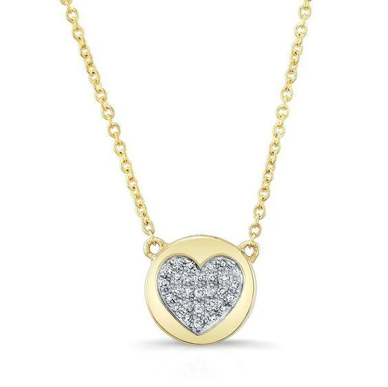 silver wave ring dainty 14K Yellow Gold Diamond Double Sided Disc and Pave Heart Pendant silver wave ring dainty 14K Yellow Gold Diamond Double Sided Disc and Pave Heart Pendant