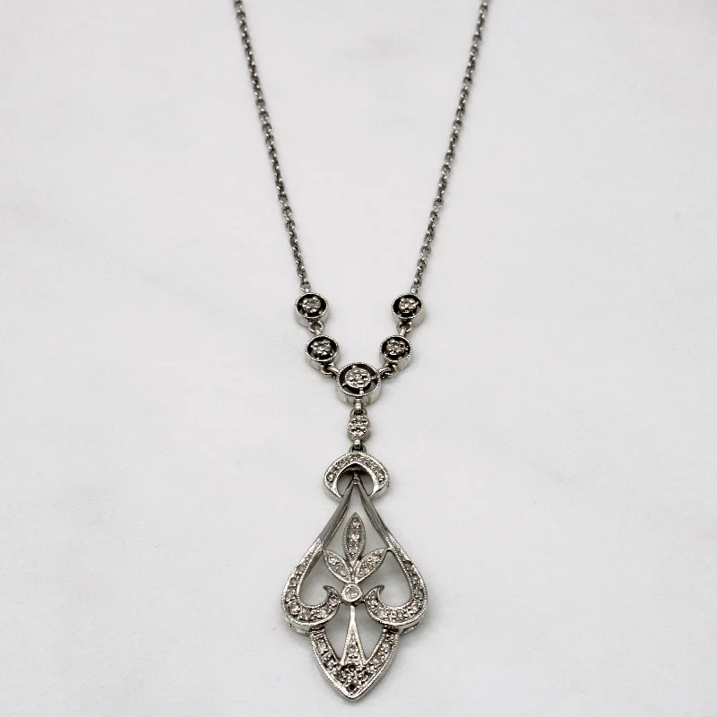 real peridot charm bracelet Diamond Drop Pendant Necklace | 0.20ctw | 16" |