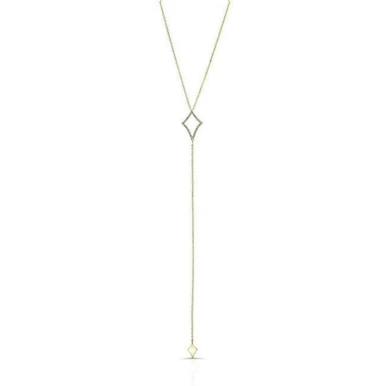 silver anklet with charms 14K Yellow Gold Diamond Triangle Lariat Necklace
