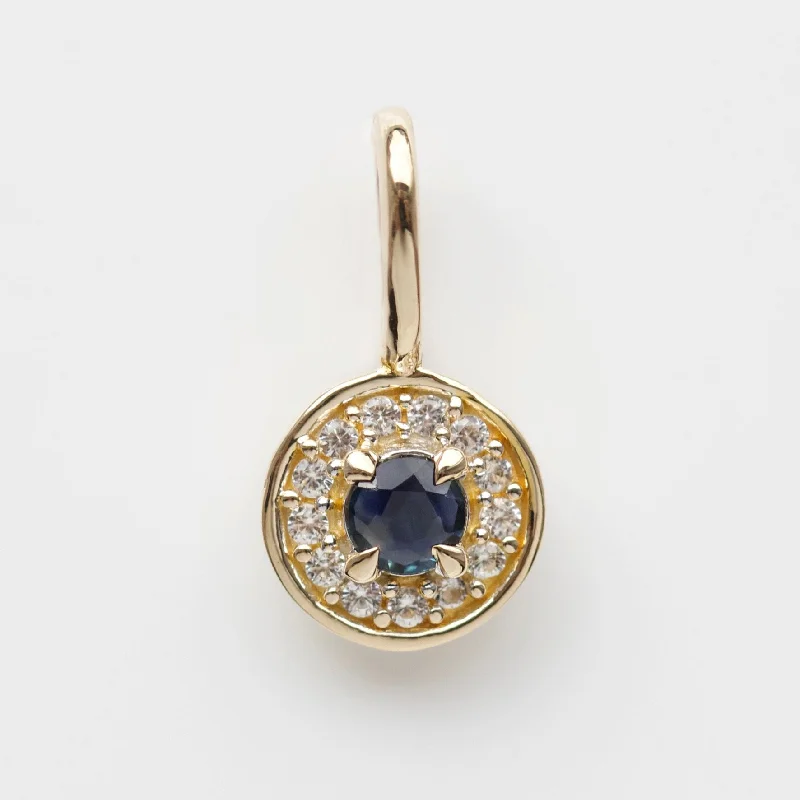 gemstone cluster earrings silver Sapphire Evil Eye Treasured Charm