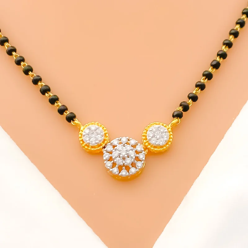 Exclusive Three Flower Diamond + 18k Gold Mangal Sutra