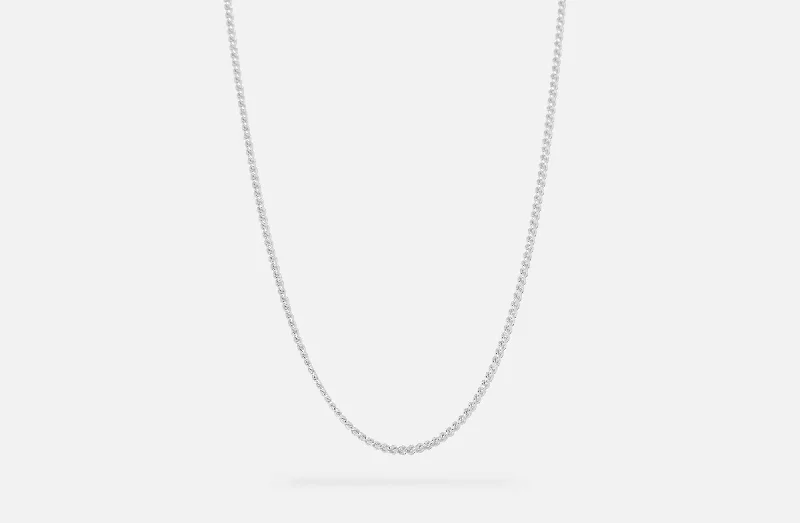 IX Curb Medi Silver Necklace