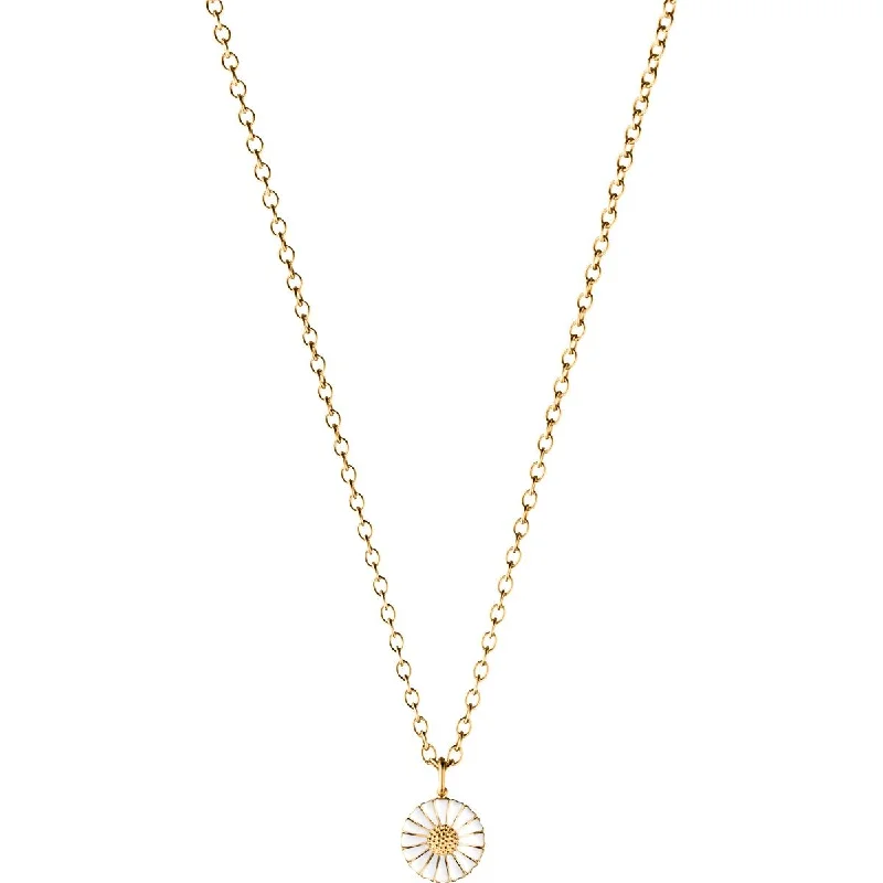 bold gothic skull necklace Daisy 11 mm. Gold Plated Necklace