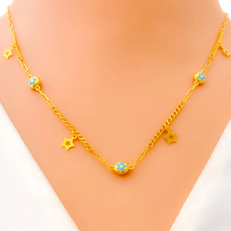gold choker necklace simple Glamorous Star Charmed 21k Gold Necklace