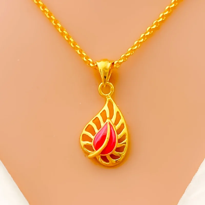 unique gemstone cocktail ring Glowing Attractive Leaf 22k Gold Necklace