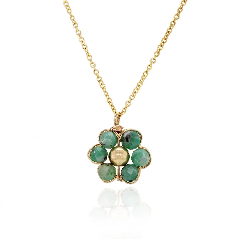 adjustable moon phase bracelet GOLD FILLED EMERALD FLOWER PENDANT AND NECKLACE