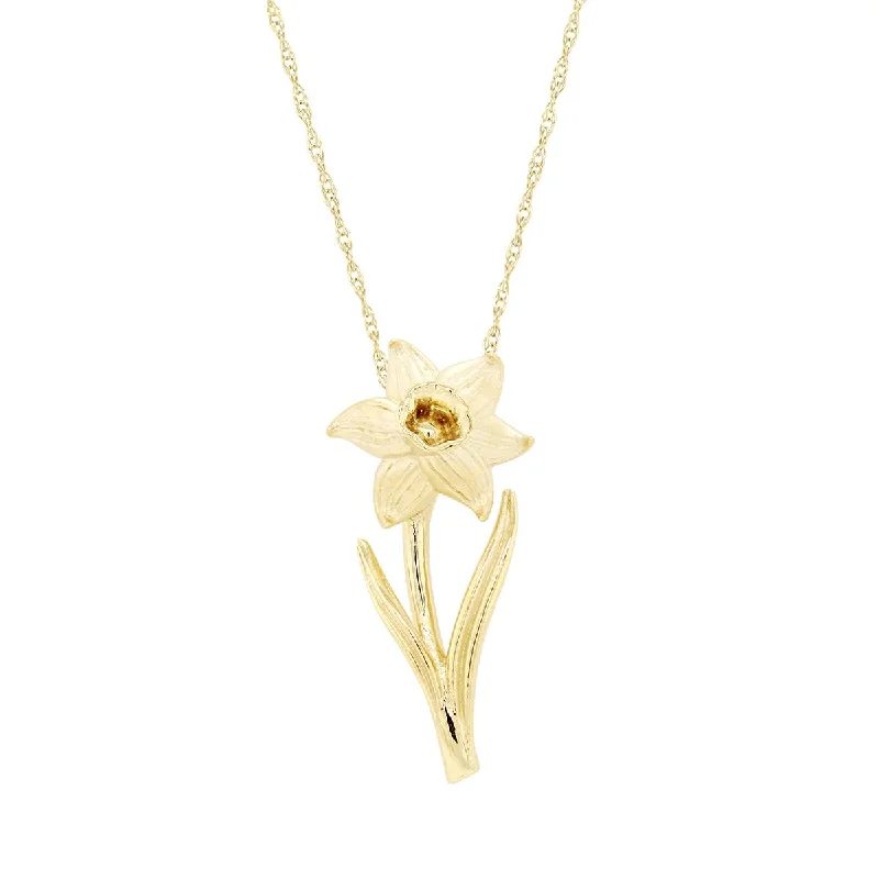 adjustable minimalist wave bracelet DAFFODIL FLOWER PENDANT NECKLACE