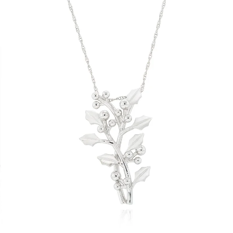 HOLLY SPRIG PENDANT NECKLACE